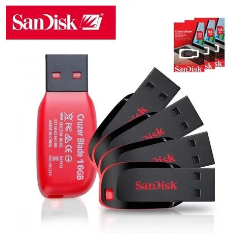 Pen Drives e OTGs USB 8GB 16GB 32GB 64GB Cruzer Lâmina 2.0 Flash Drive Memory Stick Pen Drive (Rplc)