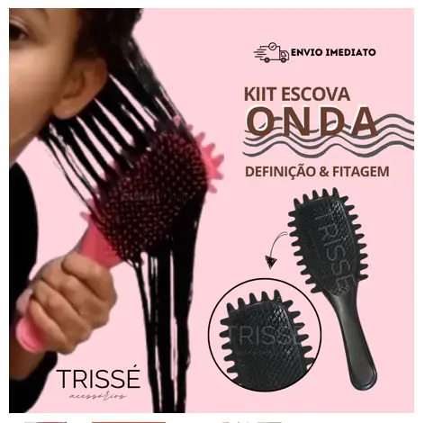 Escova Onda Finalizadora Beauty Flash Definição de Cachos e Finalização para Cabelo Cacheado Crespo