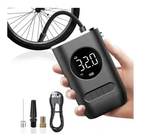 Calibrador Compressor Pneu Digital Carro Bike Sem Fio
