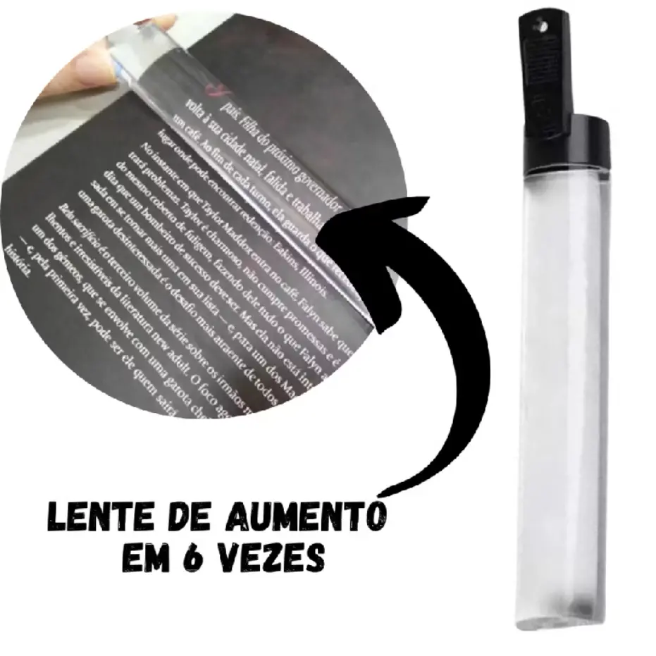 Lupa Régua Lente De Aumento 6x Leitura